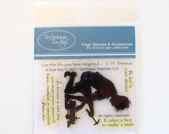 CLEARANCE! Technique Tuesday Clear Stamps 3x4 A Real Boy (New but Stamps turning yellow!)