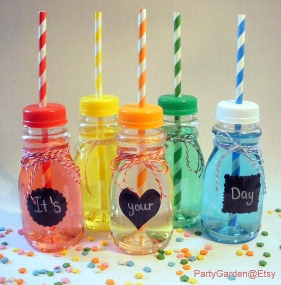 Items similar to 20 Vintage Clear Plastic Milk Bottles and Lids with