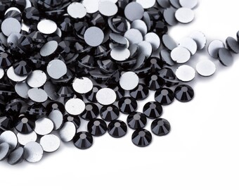 High Quality Crystal Jet Onyx Shinny Black Rhinestones loose flat back No Hot Fix bead Size ss 10/ ss 12/ ss14 / ss16 / ss20 / ss30 / ss34