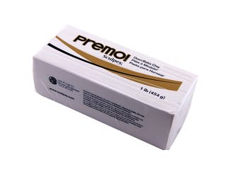 PREMO SCULPEY White Block Polymer Clay Oven Bake Professional Quality