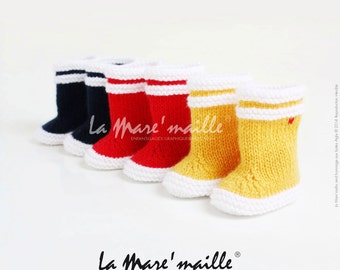 The Mare woolen baby rain boots ' stitch tribute to the Eagle brand, inspired by the model Lolly Pop