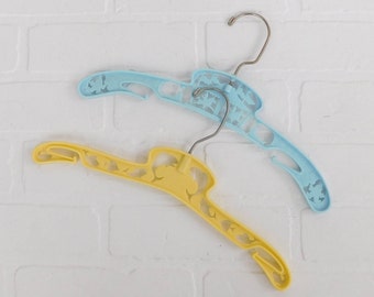 Vintage Children's Plastic Hangers, Set of 2 Clothes Hangers, Child's Closet