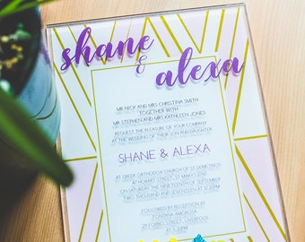 Acrylic Wedding Invitations Full Color