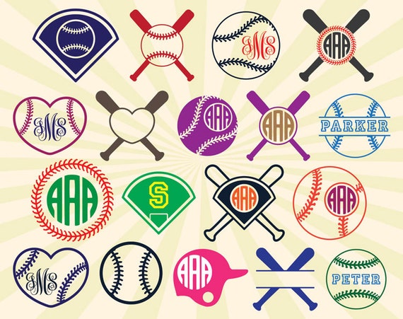 Baseball SVG Cut Files Baseball Monogram SVG Baseball