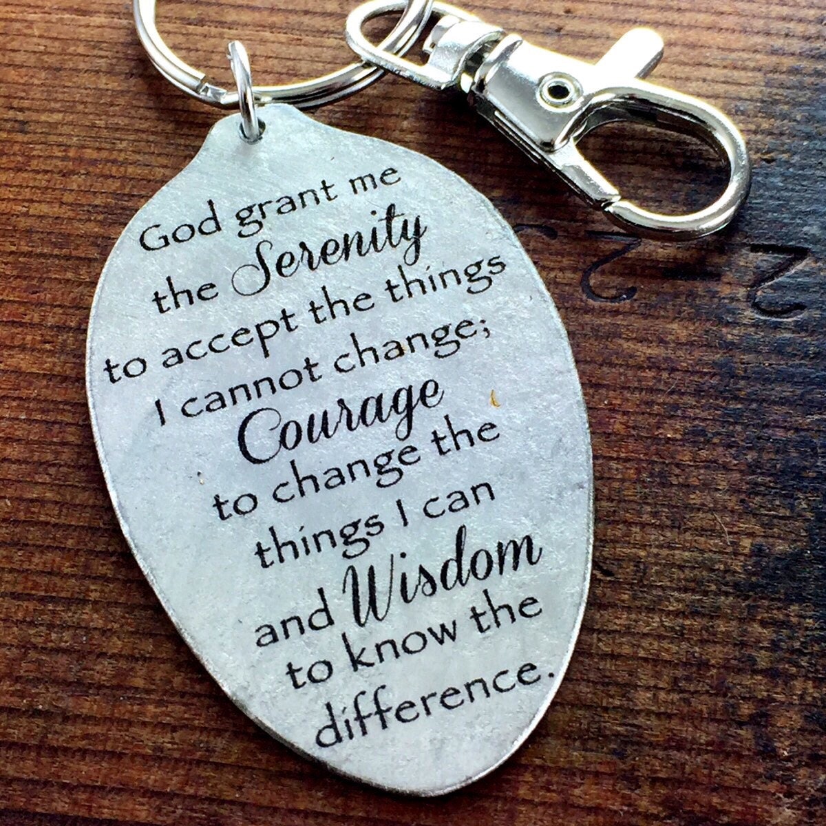 Serenity Prayer Strength and Encouragement Keychain