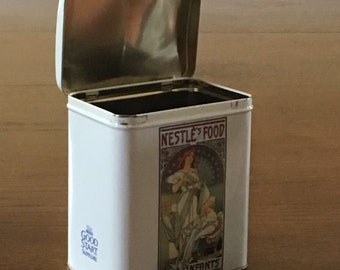 Collectible Nestle Advertising Tin with Art Deco Design Nestle Good Start Food for Infants Collectible Tin Candy Cookie Container