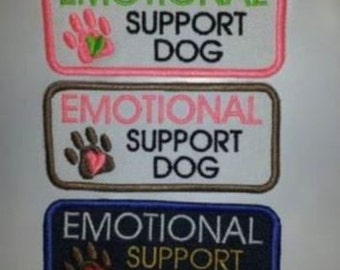U Pick Color Combo Sew On Embroidered Patch - Emotional Support Dog