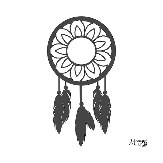 Download Flower Dream Catcher Monogram Circle SVG