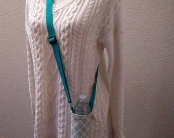 Teal Trellis Adjustable Water Bottle Holder