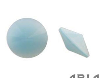 MILKY AQUA OPAL: Matubo Czech 12mm Rivoli Rhinestones (4)