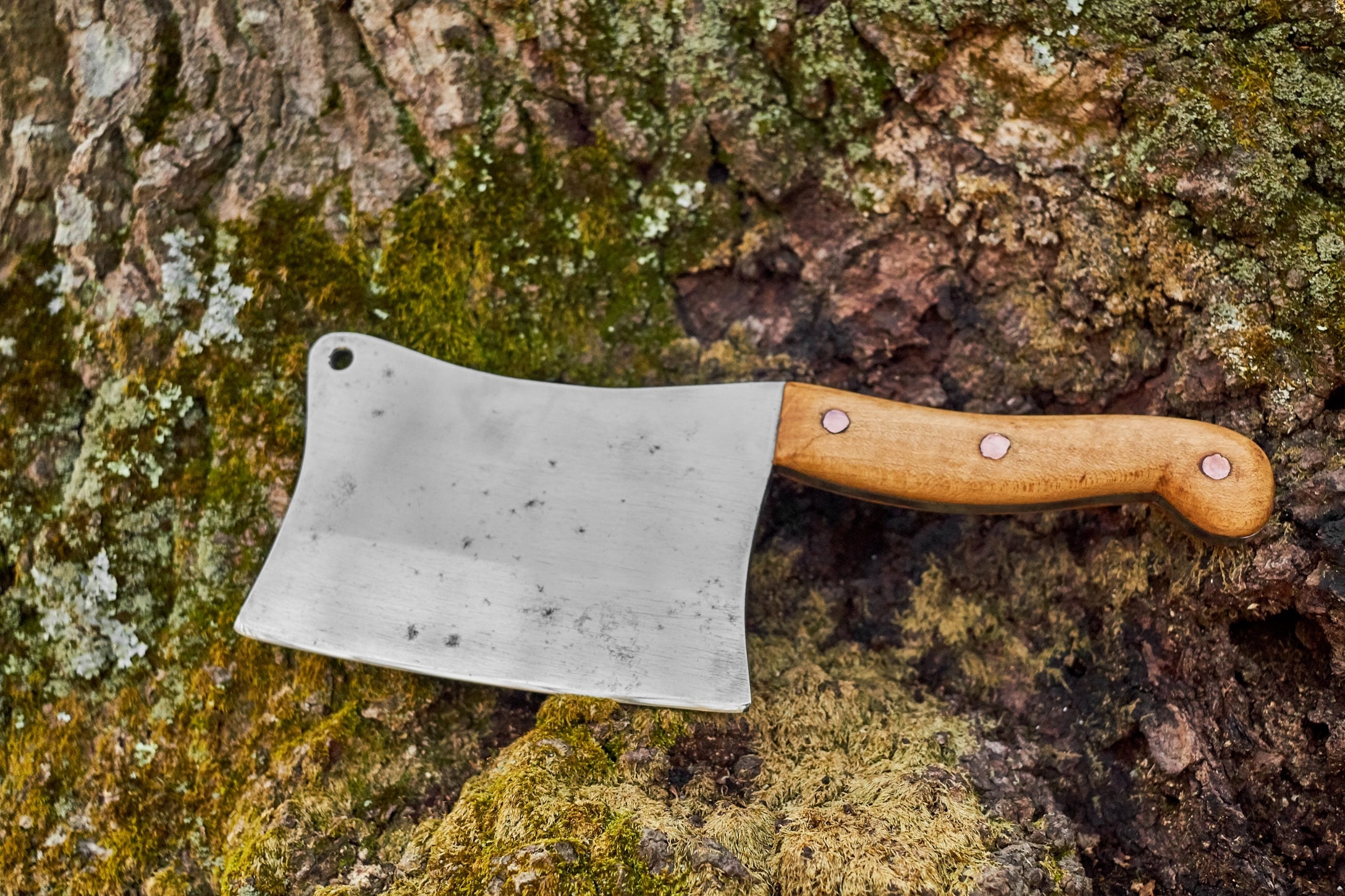 Vintage meat cleaver restored