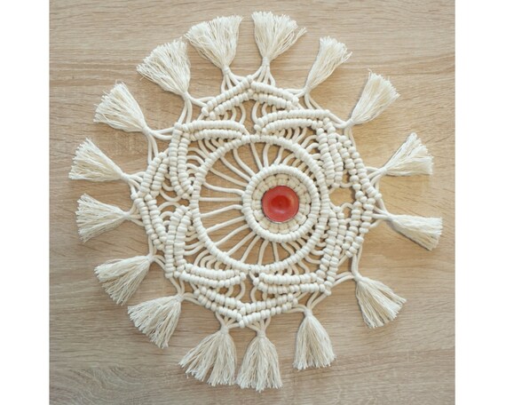 Mandala Macrame Centerpiece, Wedding Tea Light Holder, Boho Home Decor, Candle Holder, Table Decor, Family Home Decor Gift