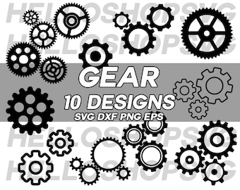 gear svg, mechanic svg, clock gear svg, cogwheel svg, clipart, silhouette, decal, stencil, vinyl, cut file , eps, dxf, png, iron on