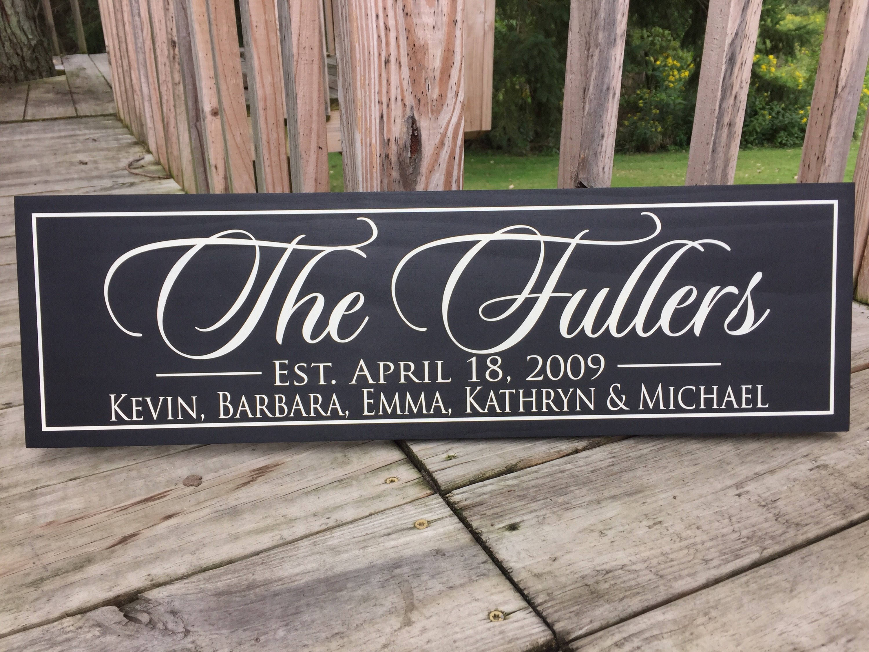 Wooden Signs Last Name Sign Family Established SignWood