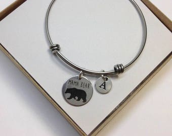 Mothers Day Gift, Mama Bear Bracelet, Mama Bear Bracelet, Personalized Mama Bear Jewelry, Gift for Mom