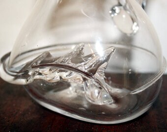 Murano Glas, Wein Karaffe, 70er, Muschel