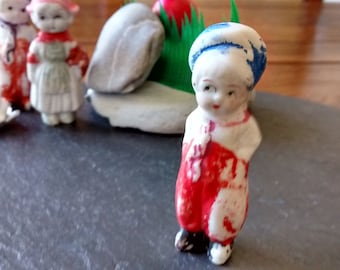 SALE Bisque Dutch boy penny doll VTG Frozen Charlie Bisque Porcelain novelty toy birthday collector terrarium bonsai garden Fathers Day gift