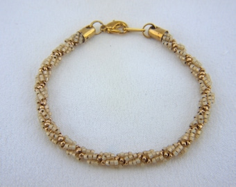 Beadwoven Ivory Spiral Rope Braclet - B005BFL