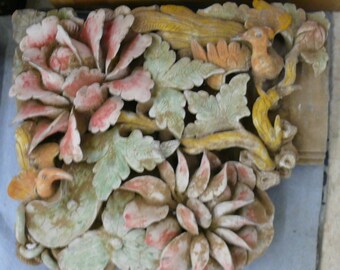 Four Hand Sculpted Colorful Plaster Architectural Ornaments