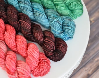 Macaron Mini Skein Set on Washable, Mini Skeins, Sock Yarn Mini Skeins