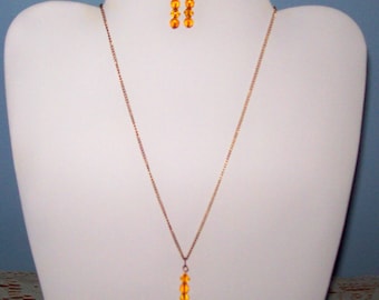 Citrine Glass Bead Necklace