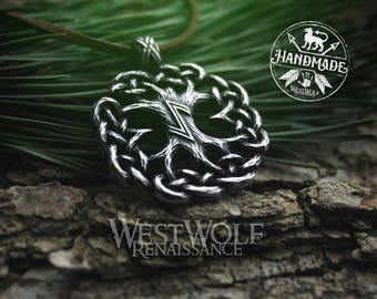 Knotted Tree of Life Pendant - Yggdrasil the World Tree -- Viking/Celtic/Norse/Nature/Pagan/Silver/Magic/Regrowth