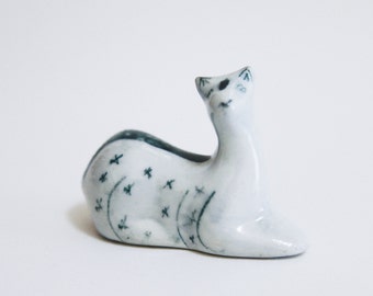 Vintage Ceramic Deer , Hand Made Deer , Hand Painted Deer