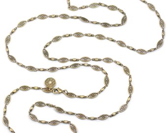 Filigree Necklace, Layered Necklace, Long Necklace, Long Layered Necklace, Layered and Long, Layering Necklace, Filigree Jewelry N1317