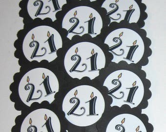 21st Birthday Cupcake Toppers/Party Picks Item #1705