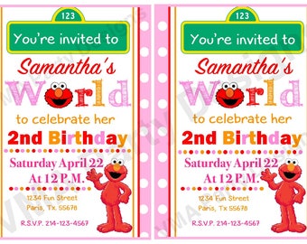 Boy/Girl Printable Elmo's World Invitations