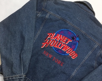 Vintage Planet Hollywood Denim Jacket 1991 Size Womens S