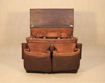 Heavy Duty 6-Pocket Leather Tool Pouch