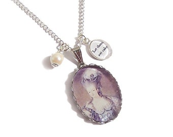 Marie Antoinette charm necklace Let Them EAT CAKE pendant