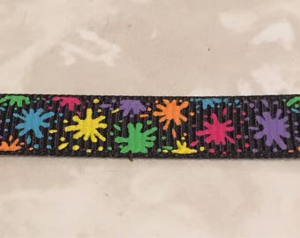1" Confetti Splatter Dog Collar