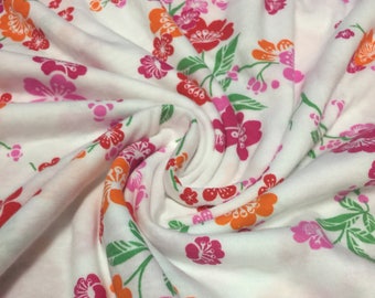Cotton Knit Floral Print Fabric