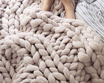Super Chunky Knit Blanket Chunky Knit Blanket Mink Brown 50 x 50 Use Code SPRING20