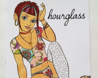 PINUPS: HOURGLASS Adult Coloring Book Fashions