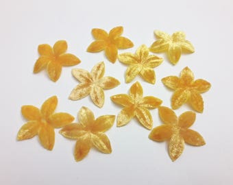 1 yellow velvet for scrapbooking, cardmaking, sewing, decoration individually Fleur