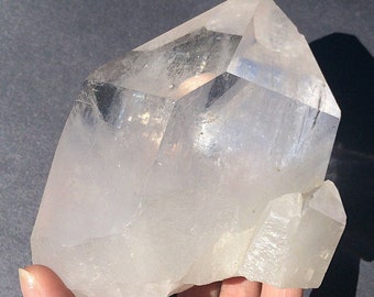 Clear Quartz 839g XL Twinning Crystal Cluster Decorator Mineral Specimen Rocks and Minerals Quarzo (Brazil)
