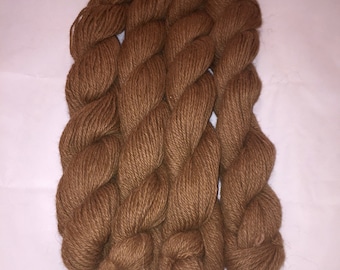 100% Alpaca Luxury Yarn, Super-Soft, Dark Fawn Color, Worsted Weight, approx 150 yards
