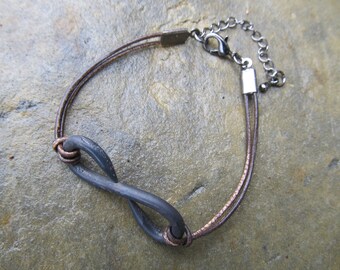 Hand Forged Infinity Bracelet - Great Gift - FREE Gift Box - 11th Anniversary Gift