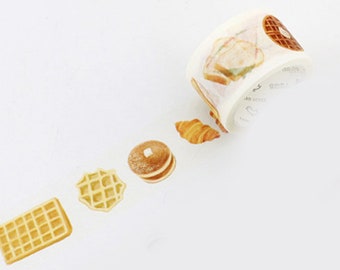 Waffles Washi Tape, Sandwich Washi Tape, Japanese Washi Masking Tape, Breakfast, Donut, Pastry, Croissant, Bread, Pancakes, Yummy, Brunch