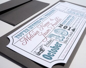 Movie Ticket Wedding Invitation DIGITAL DESIGN