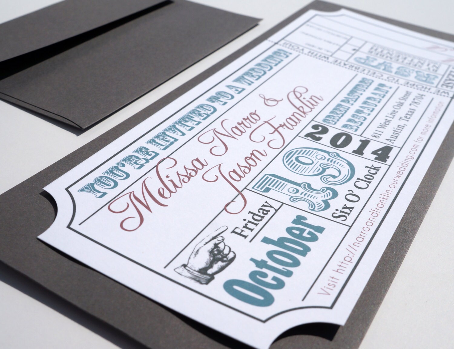 Movie Ticket Wedding Invitation DIGITAL DESIGN