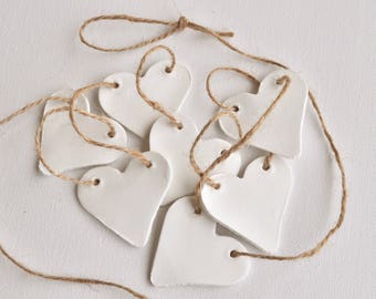 Hearts Garland, jute rope garland, garland with hearts, heart-shaped garland, nursery garland, wedding garland, white garland, rustic decor