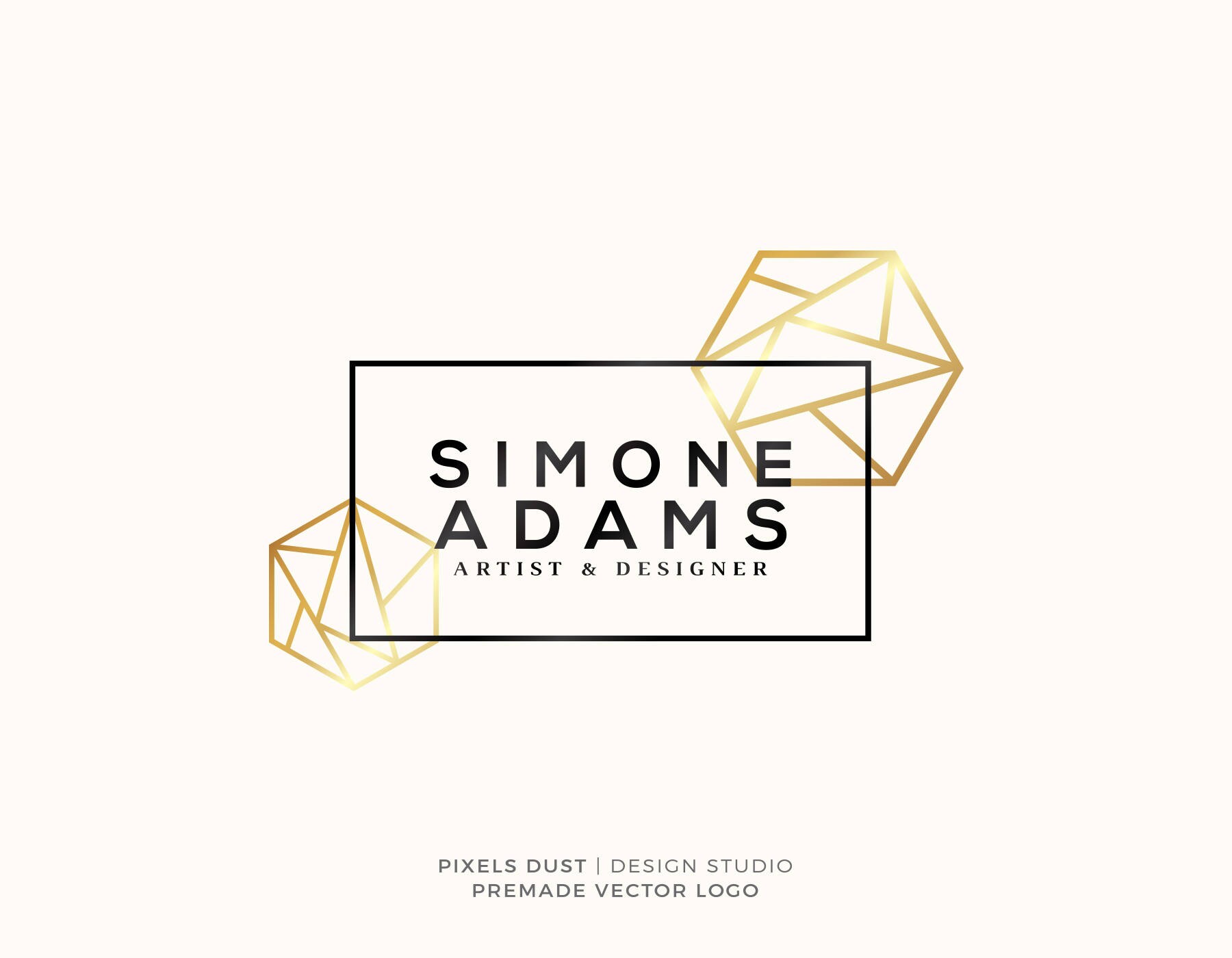 Modern Geometric Logo Design Premade Logo Gold Logo