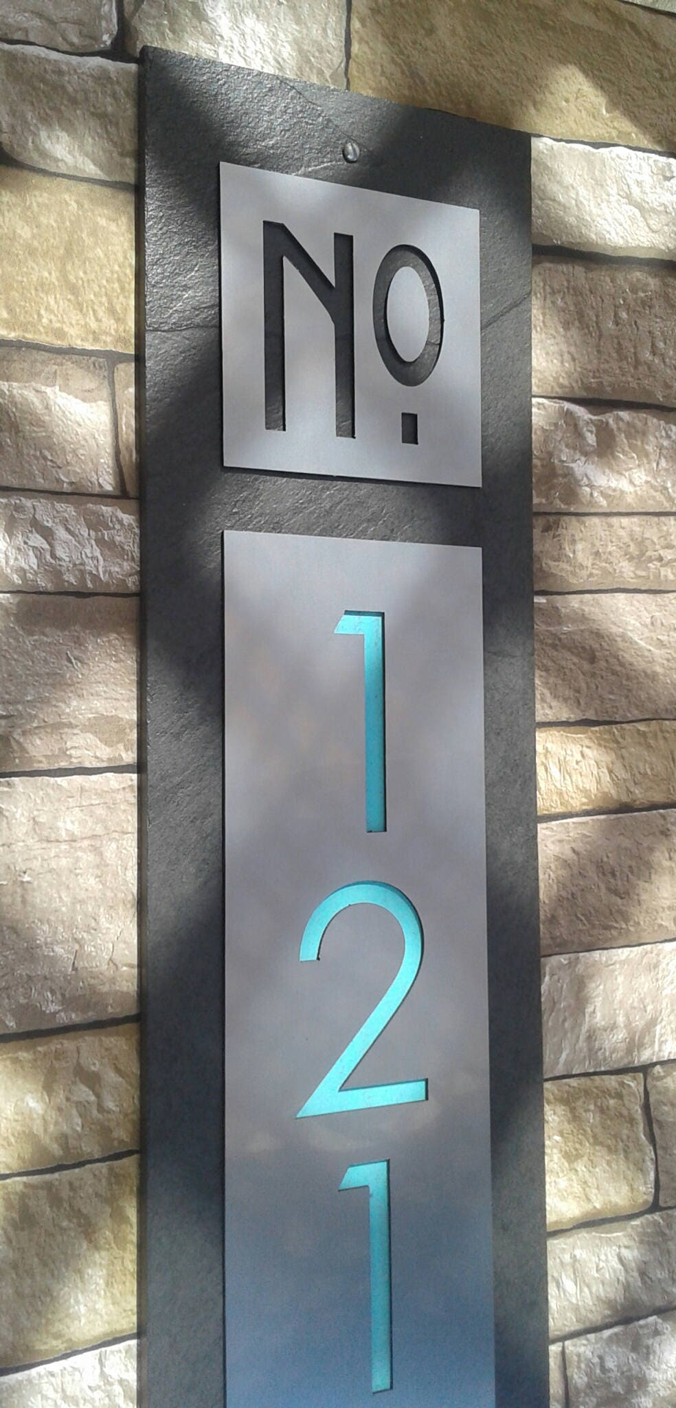  Modern  HOUSE  NUMBERS  Mid Century Vertical Address Plaque