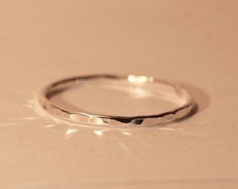 Silver stacking ring - Thin silver ring 16g - Silver Thumb ring - Thin silver band - Color will not peel off or fade