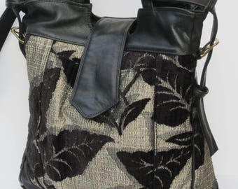 LARGE TOTE BAG by Elizabeth Z Mow Hand and Shoulder Leaves of Grandeur