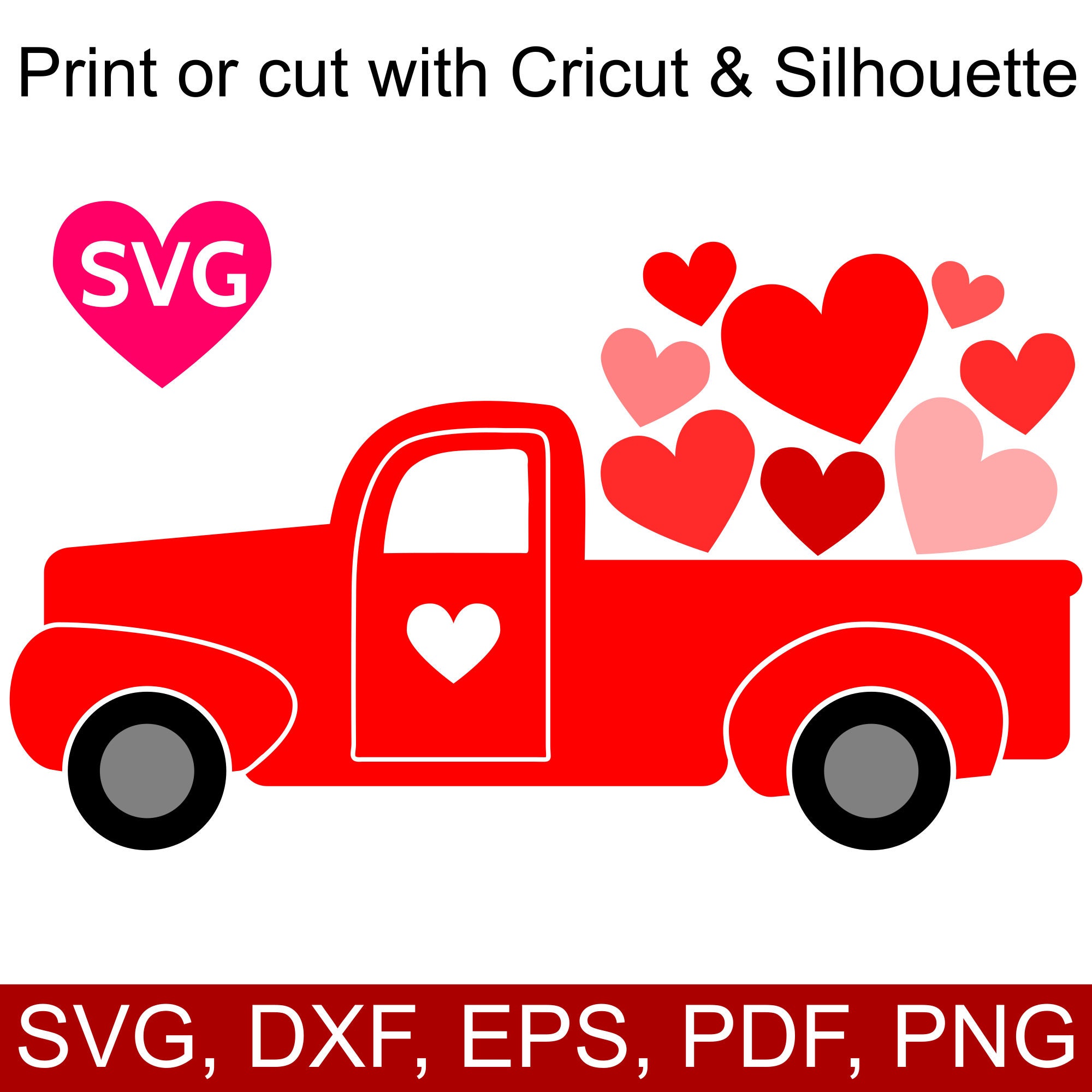 Valentine's Day SVG Love Truck SVG Valentine Truck SVG cut